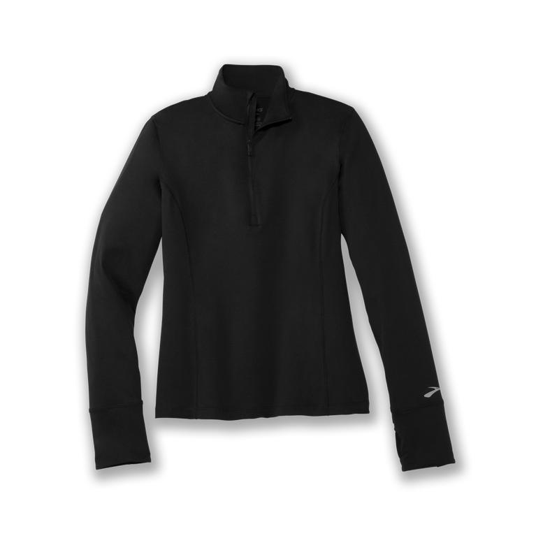 Brooks Womens Dash 1/2 Zip Running Jackets - Black (026813-ZGR)